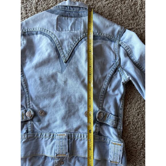 Levi’s S Light Wash Denim Fashion Jacket Medium Wash Touches Exaggerated Details - Picture 8 of 9